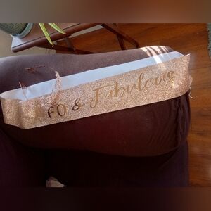 Tiara And Sash Rose Gold Glitter  60 & Fabulous. Good Quality